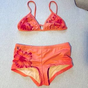 Orange Sunny Side Coast Billabong Swim Set